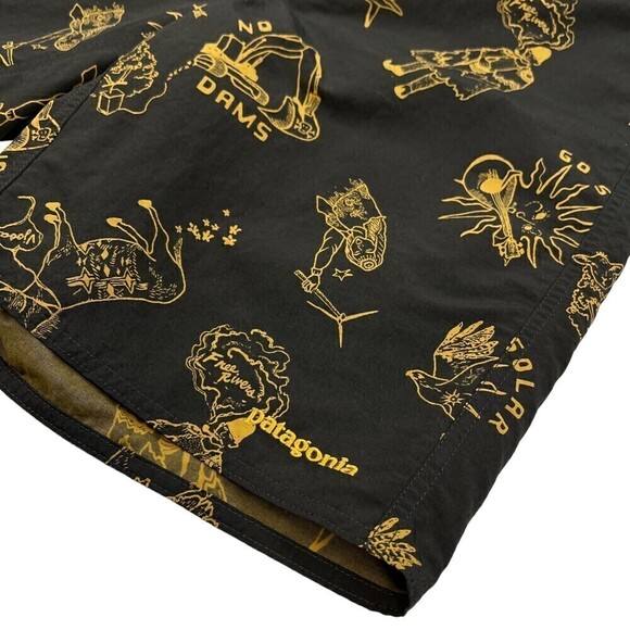 Patagonia Men's Wavefarer No Dams Boardshorts Balkan Bust/Ink Black 32x9 - Picture 4 of 13